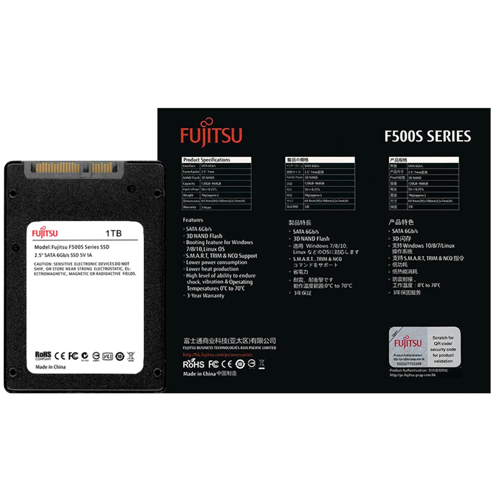 FUJITSU 2," ssd 1 ТБ 1024G ssd sata iii 3D NAND Flash SMI/Phison/Realtek TLC ssd жесткий диск 1 ТБ твердотельные накопители для ПК ноутбука