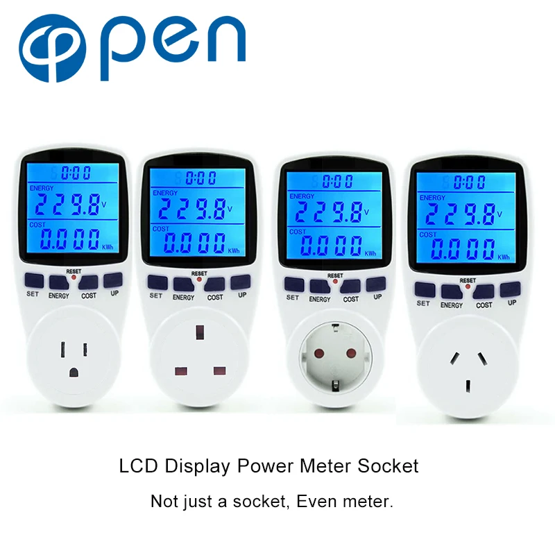 

OPPM-001 EU/US/UK/FR/BR/AU LCD Display Intelligent billing power monitor Socket