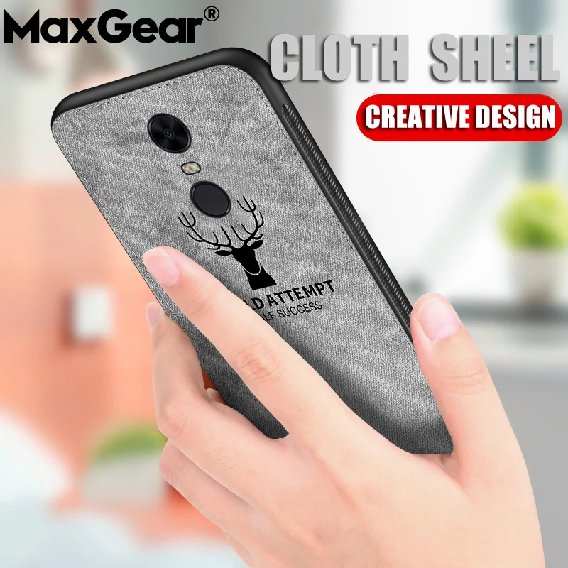 Чехол из ткани MaxGear для Xiaomi Redmi Note 5 6 чехлы с силиконовым краем задняя крышка Plus 4 4X