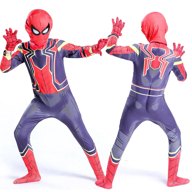 Оригинальные черные детские железные костюмы паука железный костюм для детей
