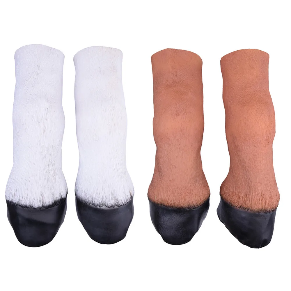 Латексная маска для ног лошади реквизит костюма на Хэллоуин латексные перчатки