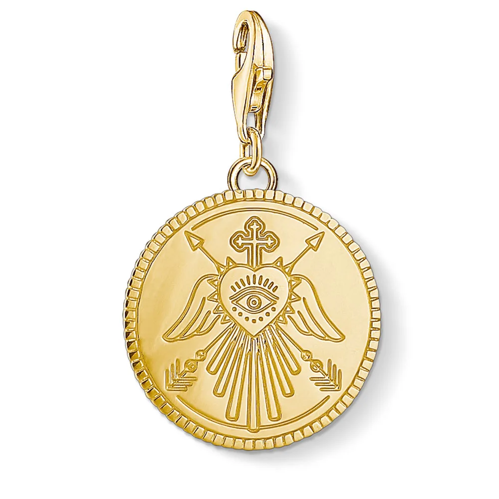 

Gold Color Magical Eye Heart Coin Charms Fit Bracelets 925 Sterling Silver Fashion Jewelry Making DIY Handmade Craft Women Gifts