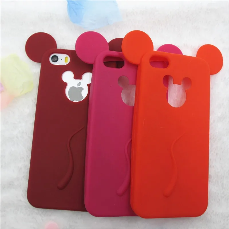 SYCASE Lovely Cartoon Mouse Ear Phone Back Case Cover for IPhone 6/6s/7/7plus Soft Silicon 8 6plus 6s 7 plus | Мобильные телефоны и