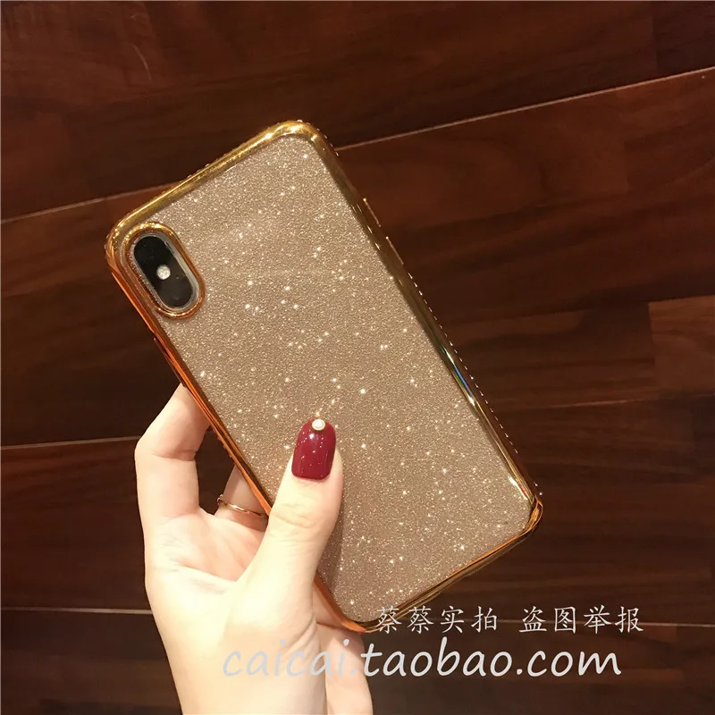 Bling Glitter Case for iphone XS MAX XR X 10 7 8 Plus 6s 6 XSmax Diamond Soft TPU Shell Drop proof Finger Ring Holder Cover | Мобильные