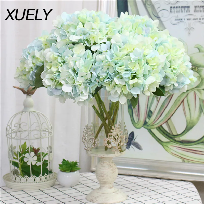 35cm Artificial flowers Silk hydrangea wedding Bride bouquet home new Year decoration accessories for vase flower arrangement | Дом и сад