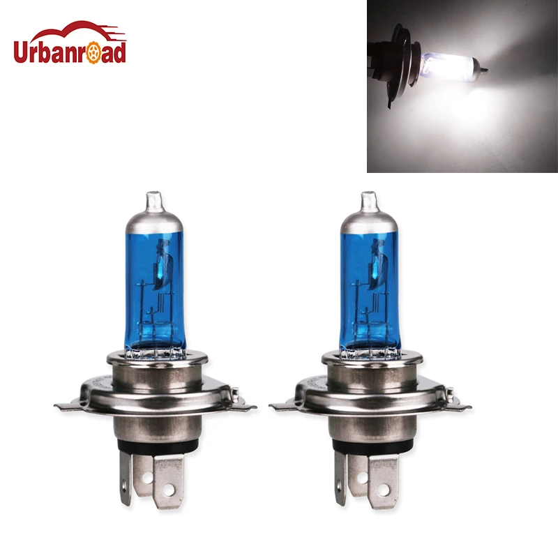 

Urbanroad 10pcs H4 P43T 6000K DC12V Halogen Car Light 55W / 60W High Low Beam Light Headlight Bulb Auto Xenon White Lamp