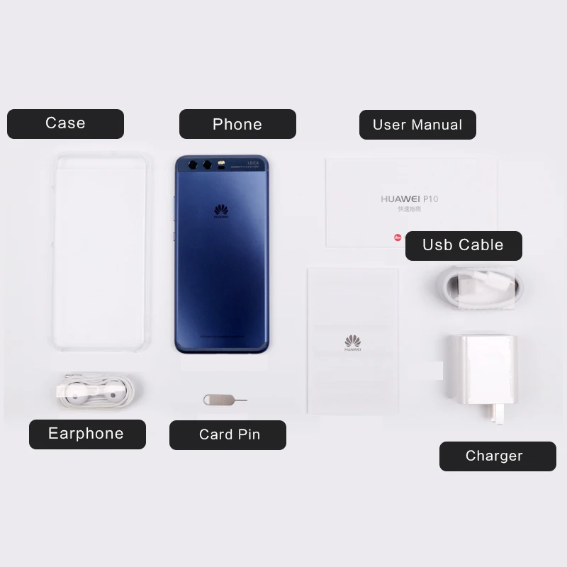 Глобальная прошивка 5 1 дюймов huawei P10 двойная задняя камера мобильный телефон Kirin