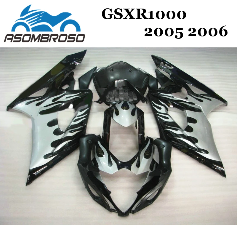 

Fairings for Suzuki GSXR1000 2005 2006 GSXR1000 05 06 silver black injection molded fairing kit LK88