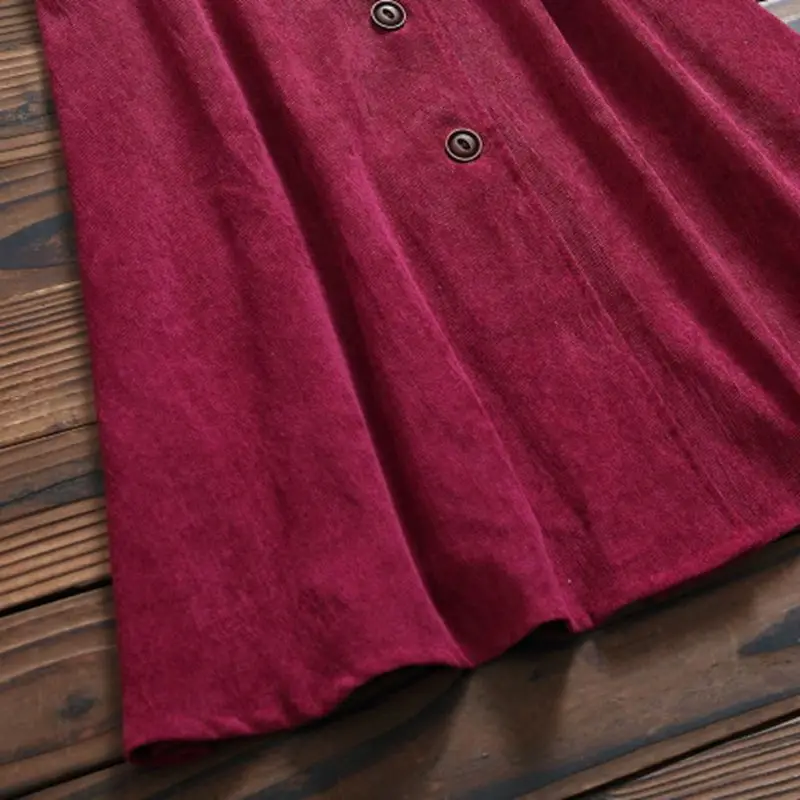 Mferlier вельветовое зимнее платье 2018 Новое Женское с v образным вырезом без рукавов