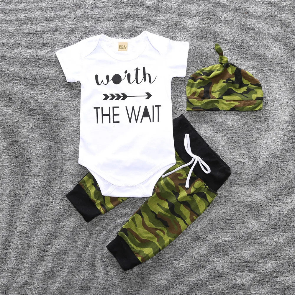 RY-255 Novelty 2020 autumn Clothing for newborn boys and girls with long sleeves overall+ Army green Pants+ hat Clothes suits | Детская