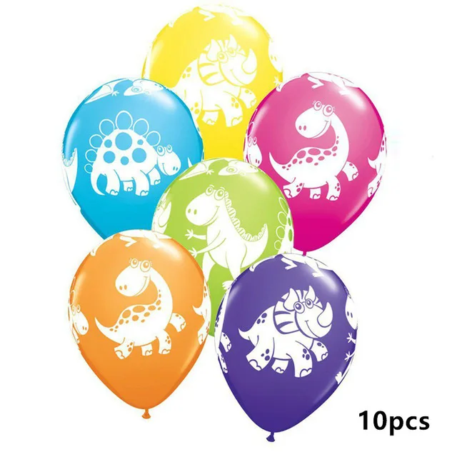 10pcs 10 шт./партия 12 дюймов воздушные шары динозавра джунгли дикие животные на день рождения свадьба Вечеринка латексные детские шарики воздушный динозавр баллон Юрского периода - Цвет: 10pcs