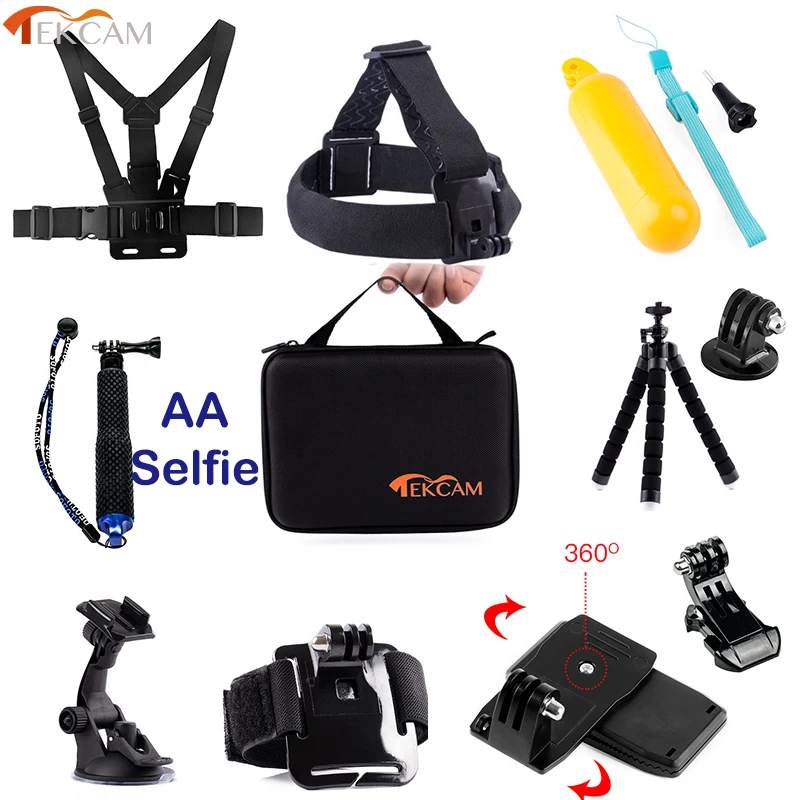 Набор аксессуаров Tekcam крепление для Gopro hero 6 5 Xiaomi yi 4 k/yi k аксессуары Mijia Sjcam SJ5000 SJ4000