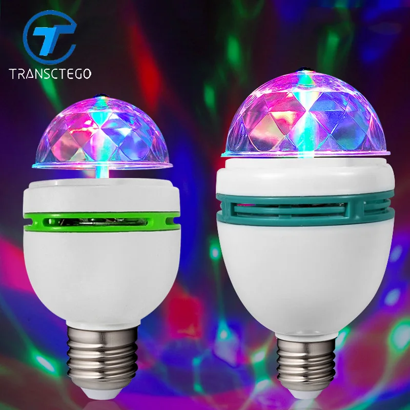 TRANSCTEGO Led сценический свет диско шар E27 Полноцветный 3 Вт RGB проектор хрустальный