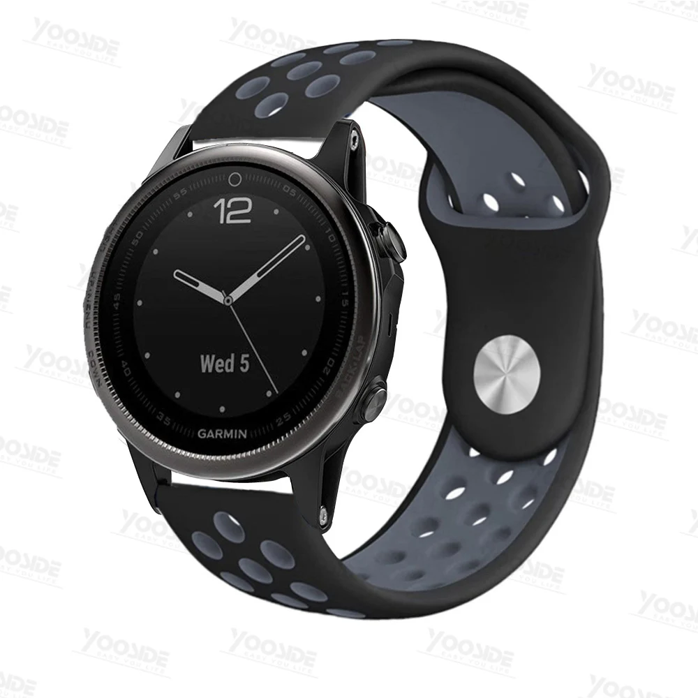 Для Garmin Fenix 5S/5S Plus 20 мм ремешок для часов мягкий силиконовый спортивный ремешок для часов с адаптером с наконечниками(не быстро подходит