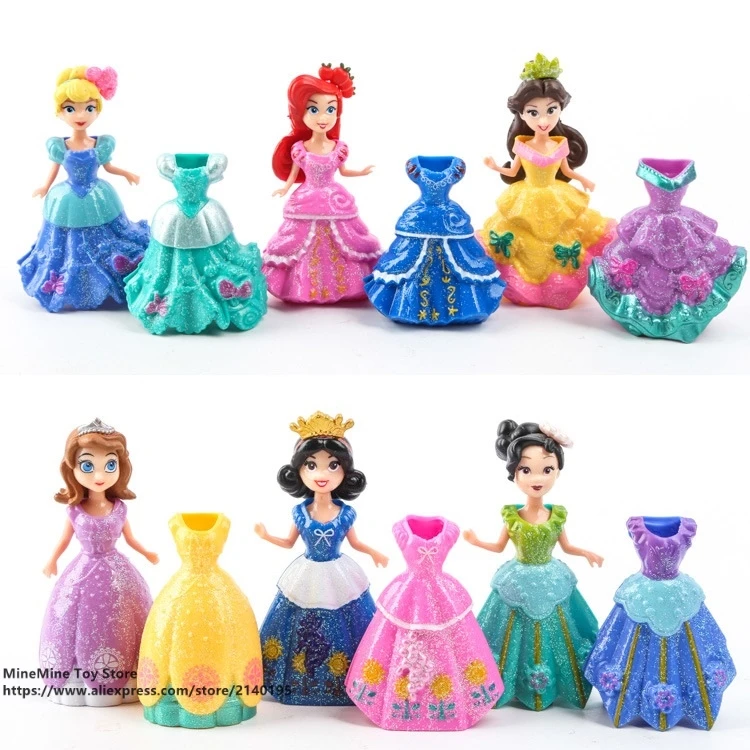 DISNEY Princess Sofia Эльза Белль одежда для переодевания Русалочки 9 см 12 шт./компл.