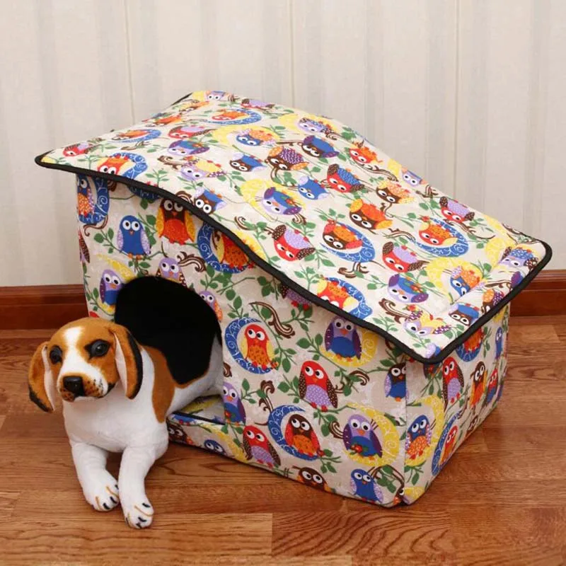 Переносной домик для щенков и кошек мягкая губка в горошек Конура с застежкой