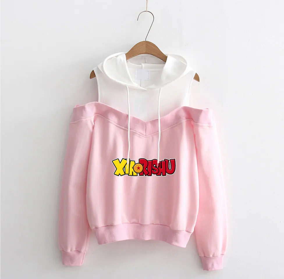 

KPOP Off-shoulder Fashion Sexy Printed Women's Hoodies Sweatshirt
