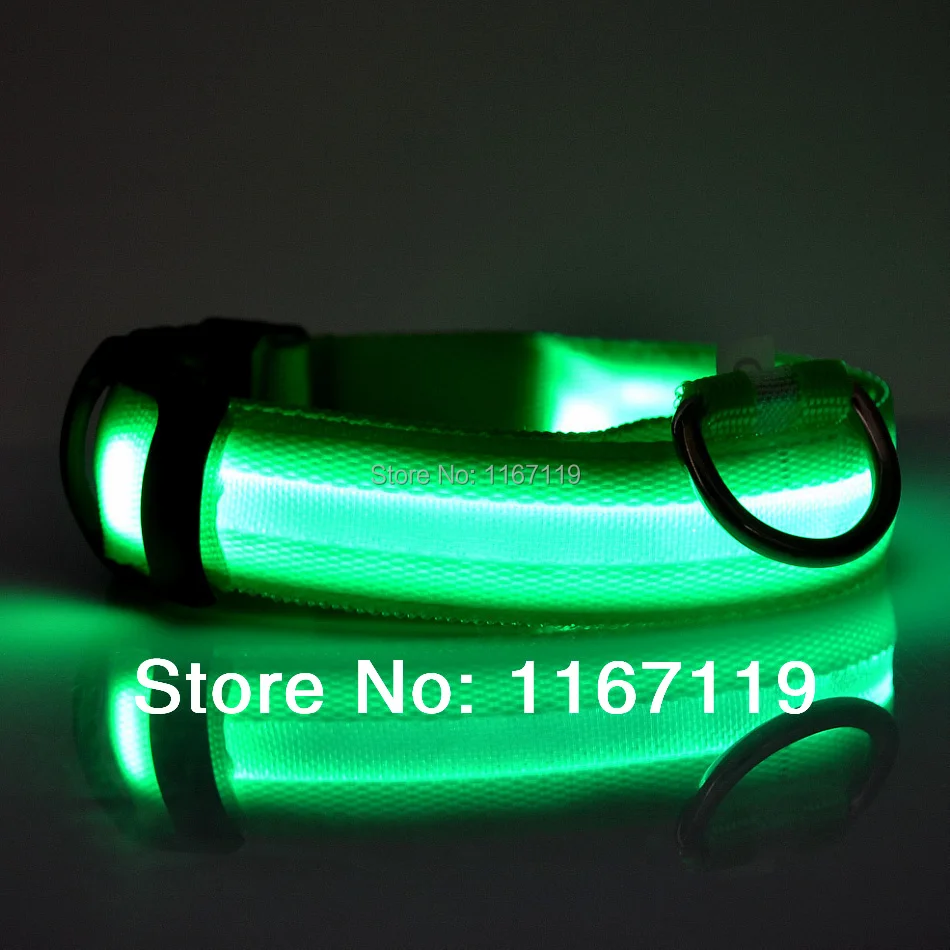 Безопасность мигающий ошейник для собак светодиодные фонари нейлоновые