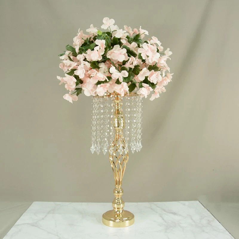 10 шт./лот подсвечники Хрустальная ваза для цветов Свадебный пол Золотая дорога