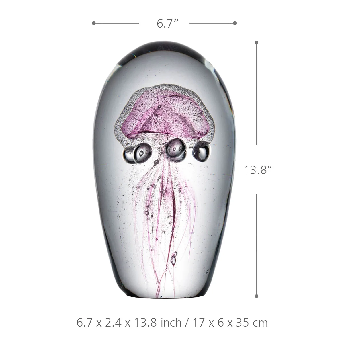 

Pink Jellyfish Tooarts Glass Sculpture Home Decoration Glass Jellyfish