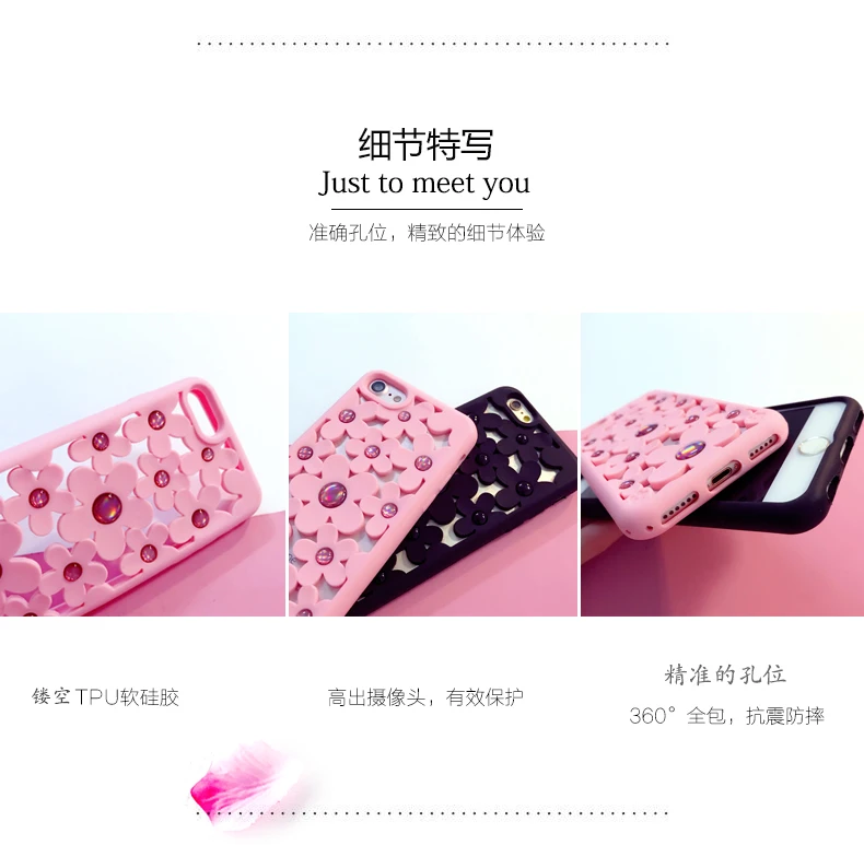

Simple Rhinestone Silicone Flower Phone Cover Case For Iphone X Xs Max Xr 10 8 7 6 6s Plus Luxurious Soft Silicone Coque Fundas