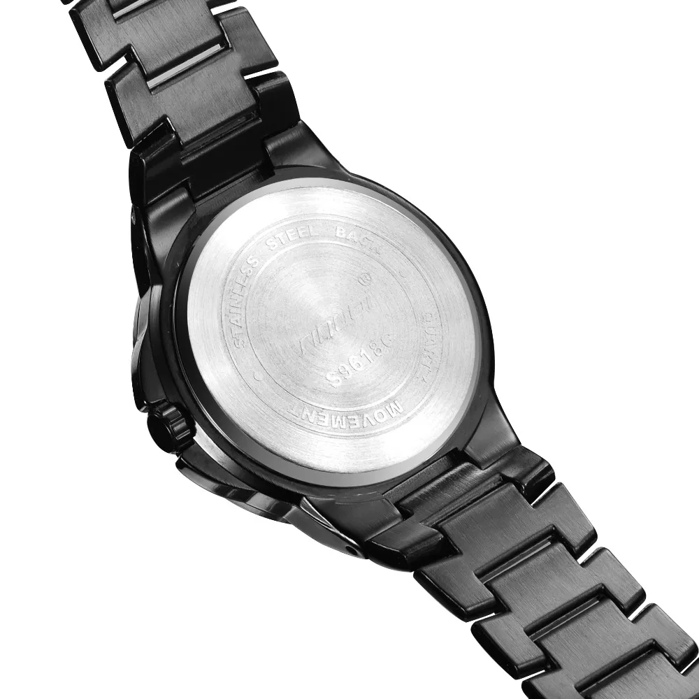 Sinobi модный бренд черные мужчины кварцевые часы военная армия нержавеющей стали