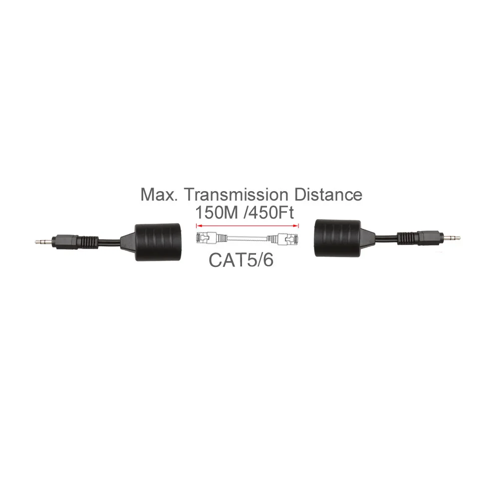 Relper-Lineso 150 м стерео Удлинитель для головок DC3.5mmTo RJ45 Женский Аудио Видео балун