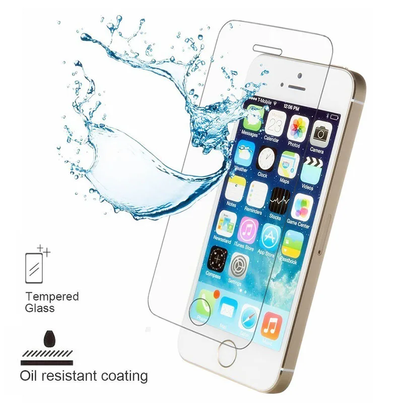 Взрывозащищенное Закаленное стекло для iPhone 5 5S SE 9H 0 26 мм защита экрана от царапин