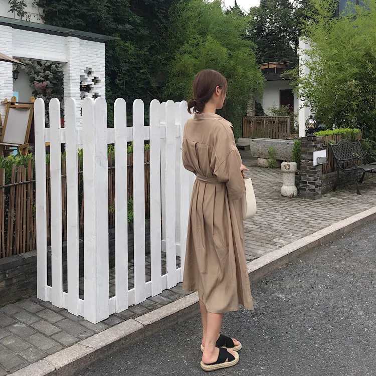 Женский кардиган с карманом, с коротким рукавом, коричневое платье, большой воротник, пуговицы, длинная рубашка, платья, женское Повседневное платье, Robe Femme Vestido