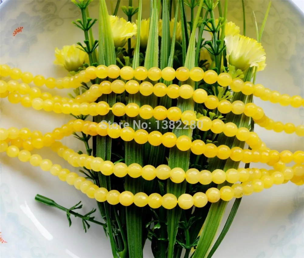 Оптовая женская/девушки Бесплатная доставка! мода Стиль поделки 6 мм Желтый Топаз