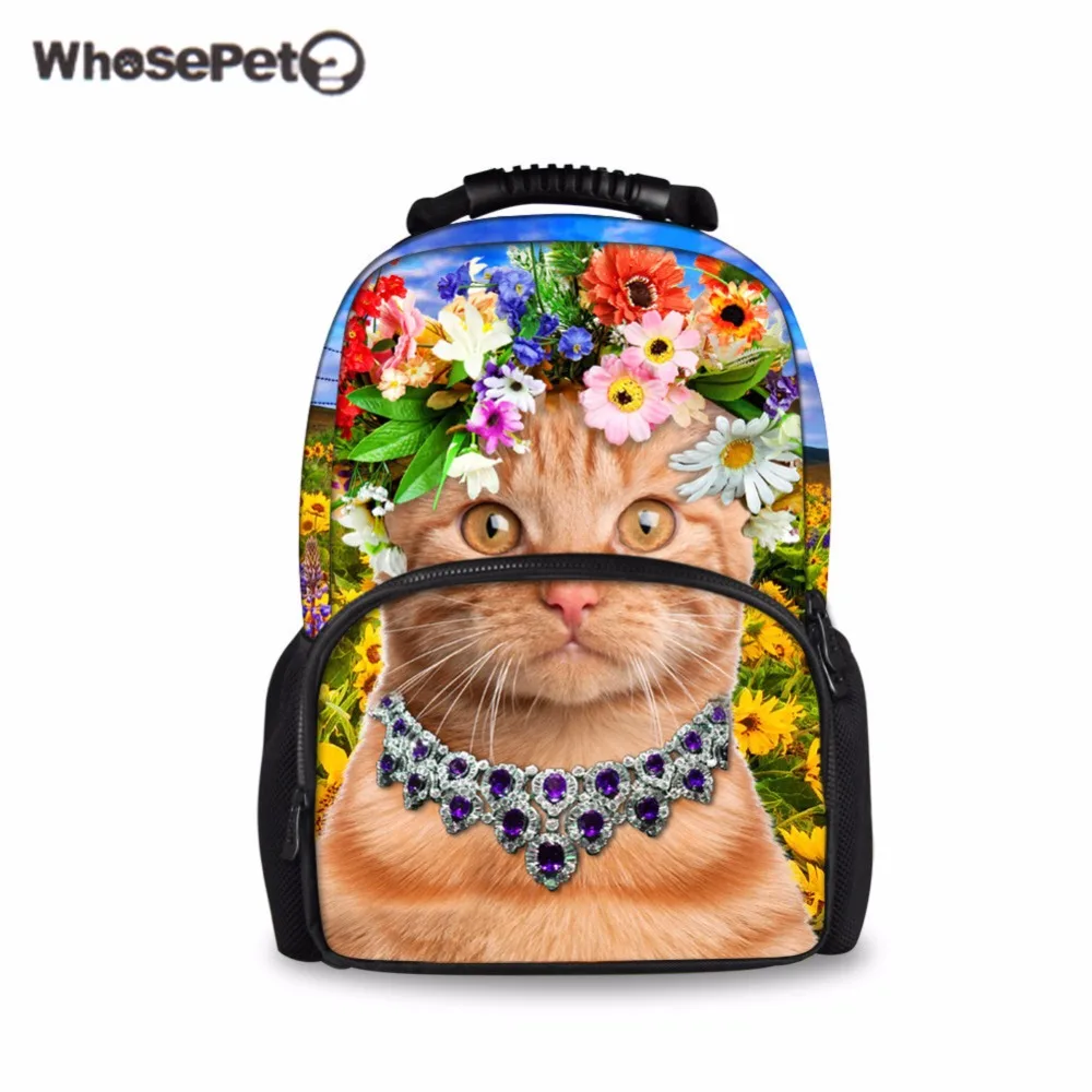 WHOSEPET школьные сумки для девочек Войлок яркий Кот фея 3D печать рюкзаки надежная