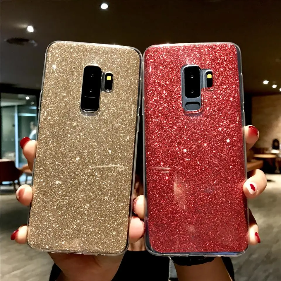 Глиттер 2 в 1 прозрачный чехол TPU для Samsung S9 S8 Plus S7 S6 Edge Note 9 J4 J6 A6 A8 2018 A3 A5 A7 2016 2017 J2 J3 J5 J7 Pro Крышка