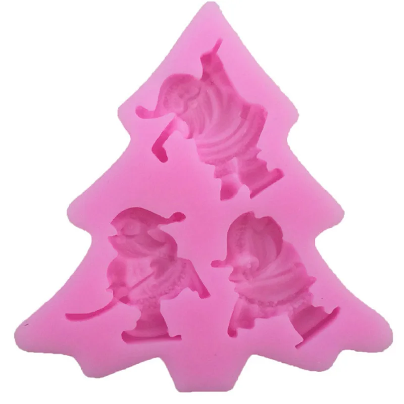Рождественские принадлежности снеговик дерево колокольчик торт силиконовая