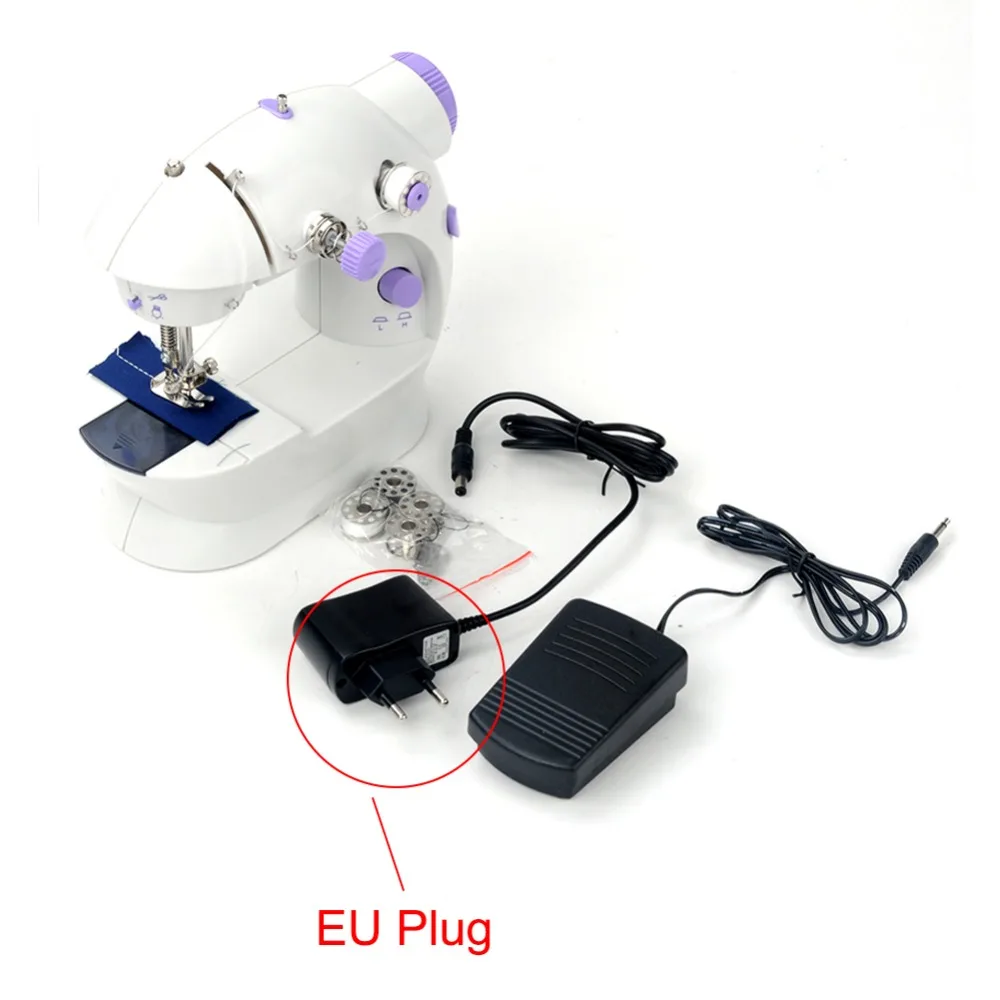 

Mini Electric Household Sewing Machine Dual Speed with Power Supply Small Household Sartorially Belt Transformer