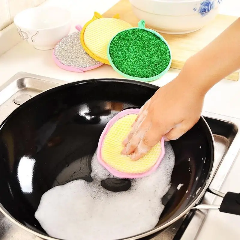 Tool Dish Round Double Washing Pad Sided Kitchen Scourer Cleaner Sponge Cleaning | Дом и сад