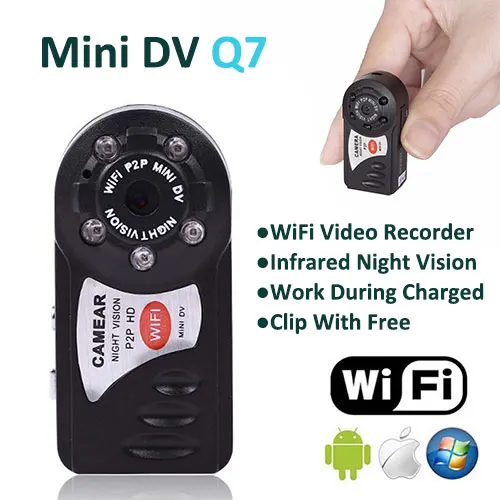 Мини DV Q7 WiFi IP P2P Беспроводная мини-камера микро-камера с дистанционным