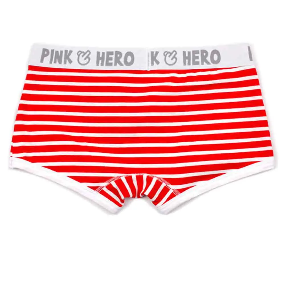 Pink Heroes, 5 шт., удобные трусы для мужчин, сексуальное Полосатое хлопковое нижнее белье, боксеры с бахромой, трусы, Прямая поставка, act30