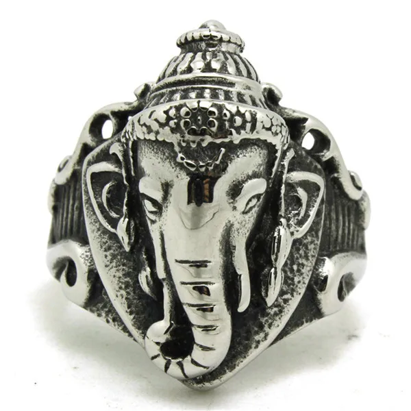 

Новинка! Бесплатная доставка, Крутое кольцо Ganesh из нержавеющей стали, высококачественное мужское кольцо Ganesh со слоном для мальчиков