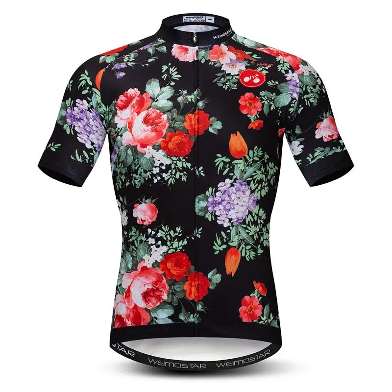 Color 8 Профессиональные команды летние мужские веломайки MTB Ropa Ciclismo велосипедные Джерси дорожный велосипед мужская Молодежная рубашка Топ черный цветок - Цвет: Color 8