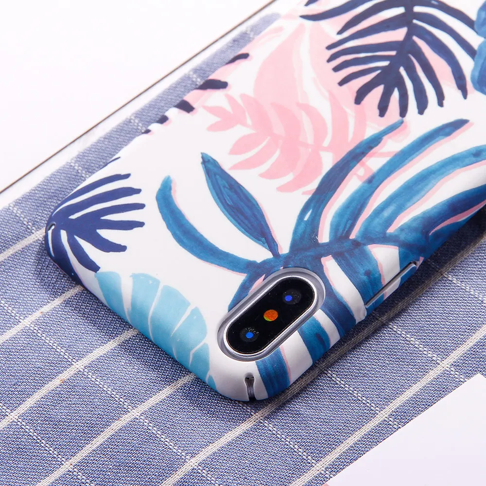 Boucho для iphone 6 6s 7 8 plus Чехлы Coque модные художественные растения лист печати чехол X