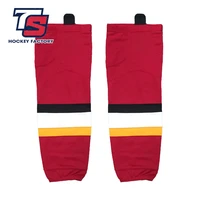 coldoutdoor free shipping 100 polyester breathable flames ice hockey socks cheap shin guards w017 for fans high quality