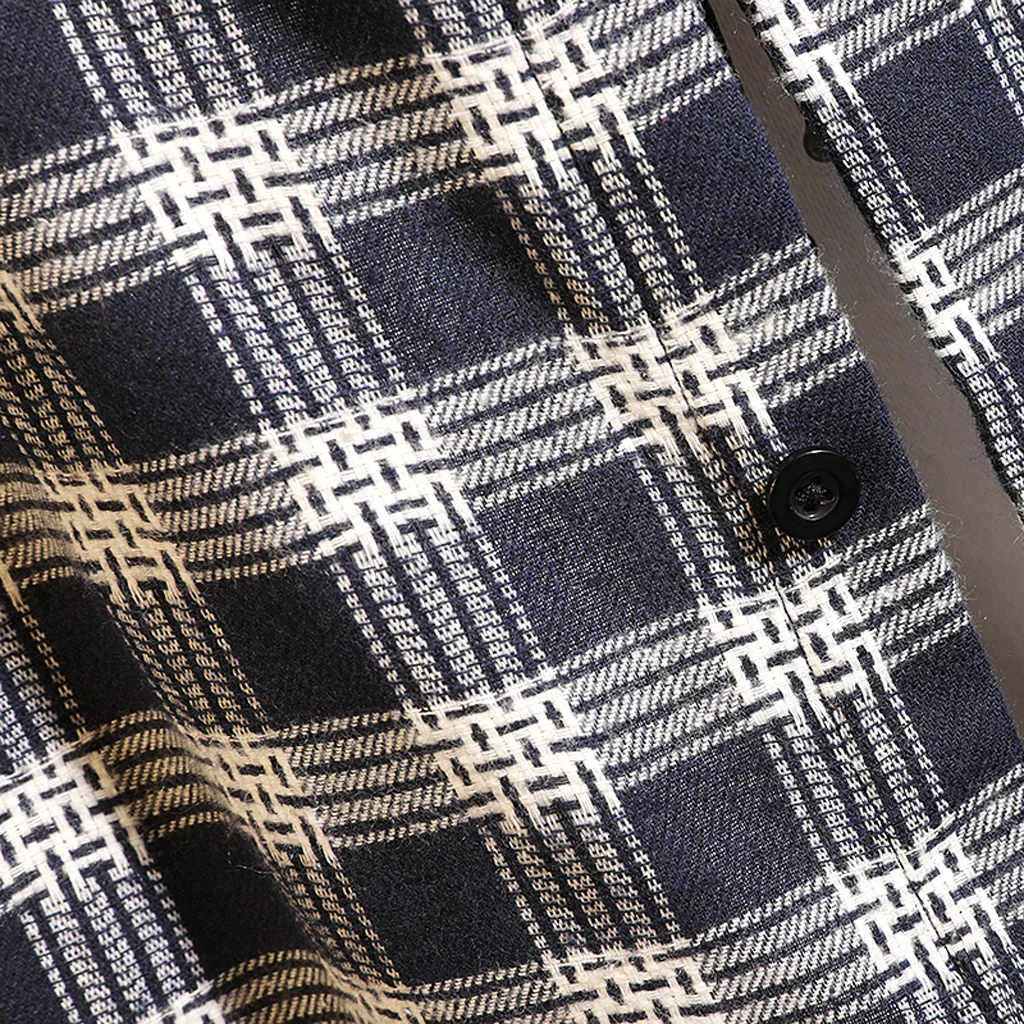 Модная мужская рубашка уличная Camisa повседневные мужские рубашки с длинным рукавом осенние свободные повседневные клетчатые мужские рубашки Camisa masculina