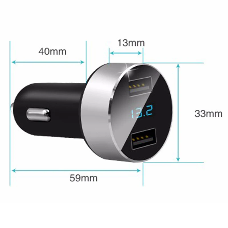 JX-LCLYL двойной USB DC 5V 3.1A автомобильное зарядное устройство адаптер Вольтметр для