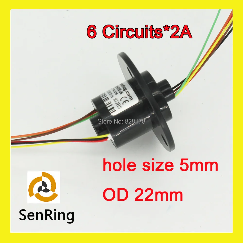 Mini through hole slip ring/rotary joint 5mm bore size OD 22mm with flange | Электроника