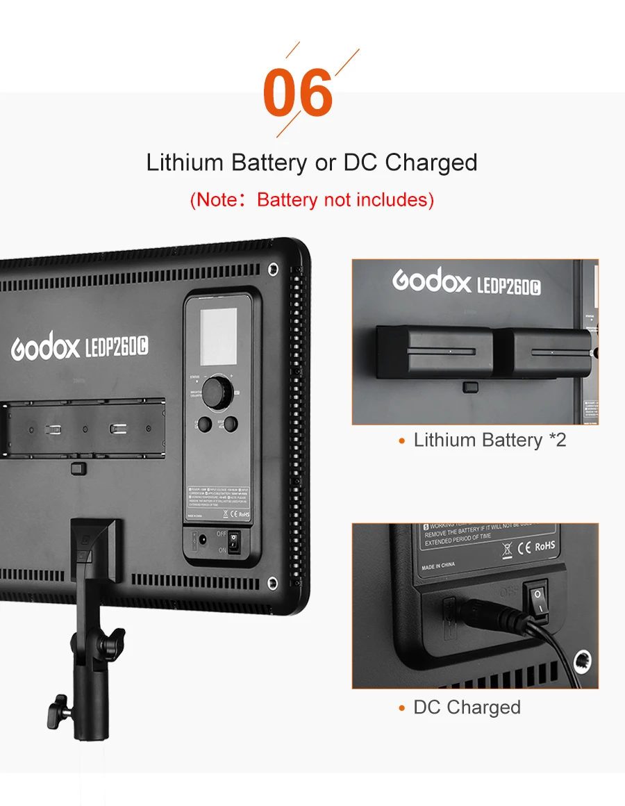 Godox 3x светодиодный P-260C 3300-5600 K светодиодный комплект непрерывного освещения для видеосъемки с подсветкой и футляром для переноски