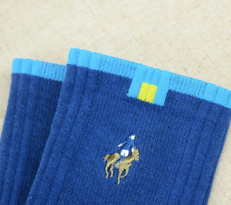 5 пар/набор Pier Polo Для мужчин Повседневное Хлопковые фирменные носки Бизнес вышивка Для мужчин носки Высокое Качество Модные Многоцветный