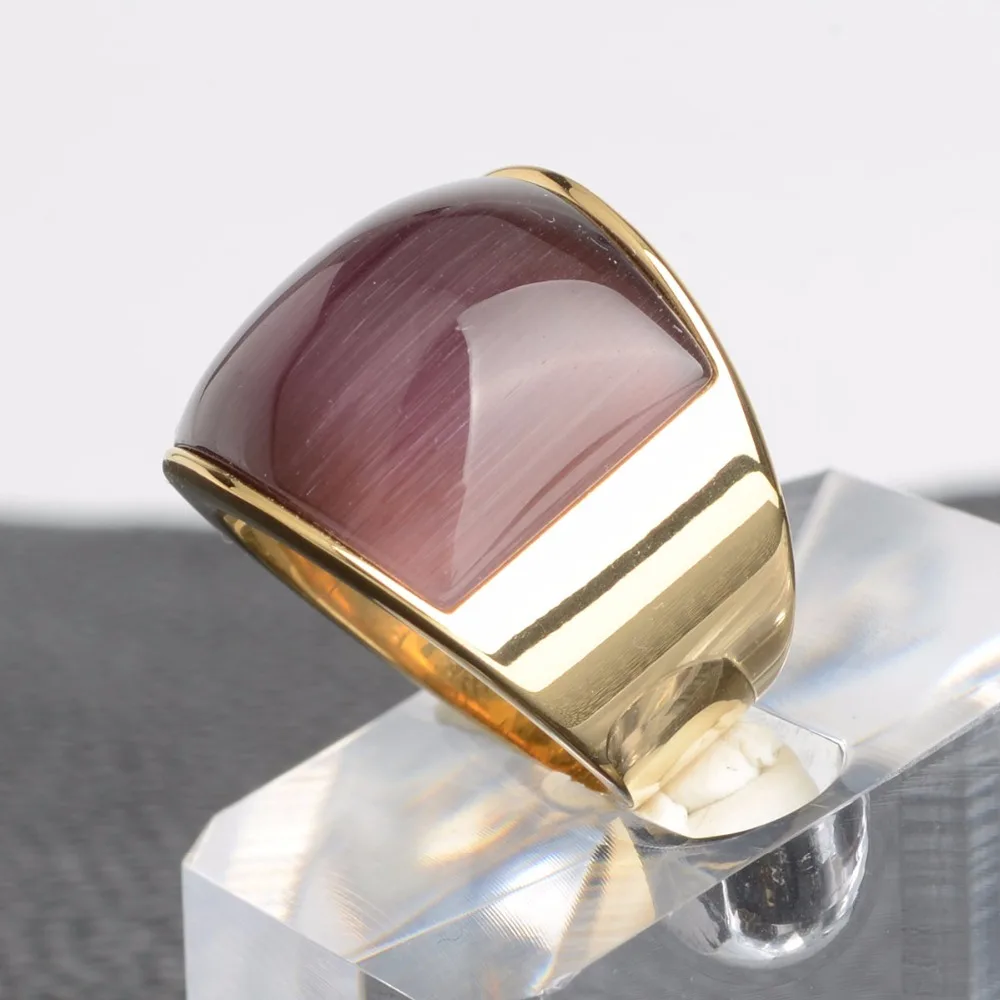 Стиль Martick стальное роскошное большое кольцо Сияющие опалы кольца Bague для женщин ювелирный камень кольцо никогда не выцветает Топ