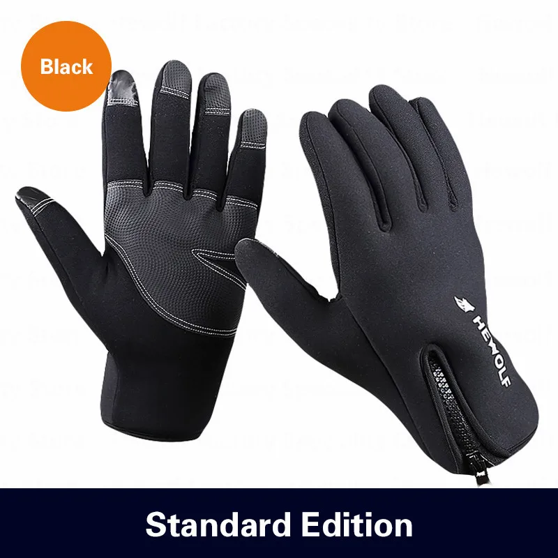 Standard-Black Hewolf походные перчатки зимние сверхлегкие тактические перчатки высокое качество ветрозащитные перчатки для скалолазания катание на велосипеде перчатки для вождения - Цвет: Standard-Black