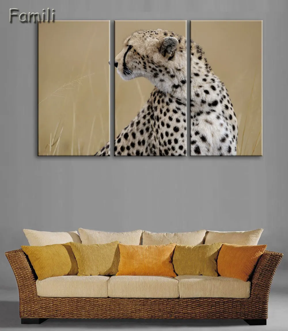 Картина маслом в африканском стиле Гепард 3 шт./компл.|canvas wall art|wall artpainting picture |