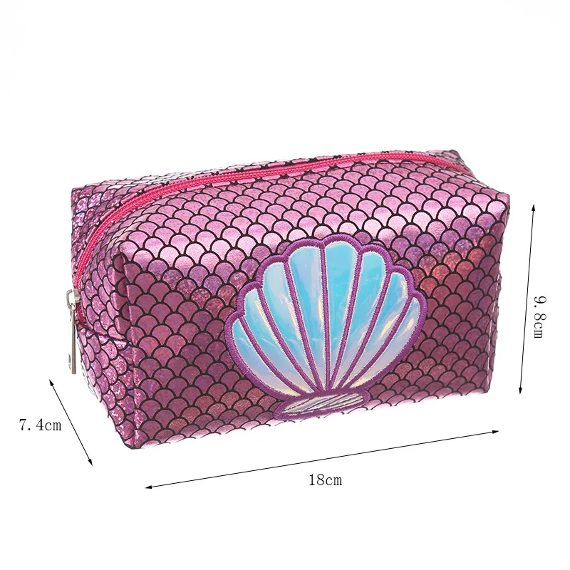Mermaid Laser Cosmetic Bags Shell Holographic Women Men Travel Wash Storage Organizer Makeup Cases Beauty Toiletry Kit | Багаж и сумки